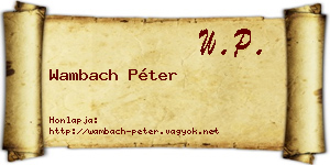 Wambach Péter névjegykártya